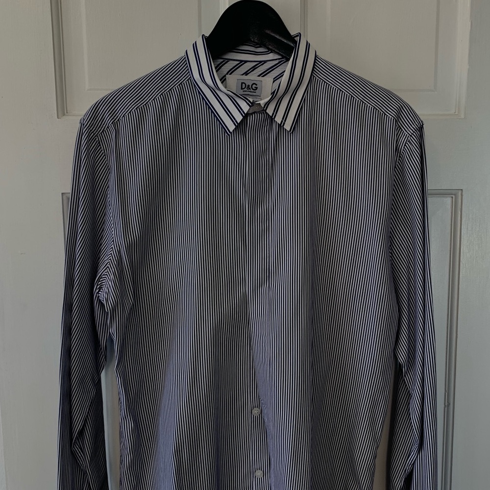 D&G blue striped dress shirt